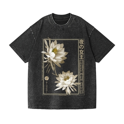 Japanese Epiphyllum Vintage Wash Japanese Design T-Shirt