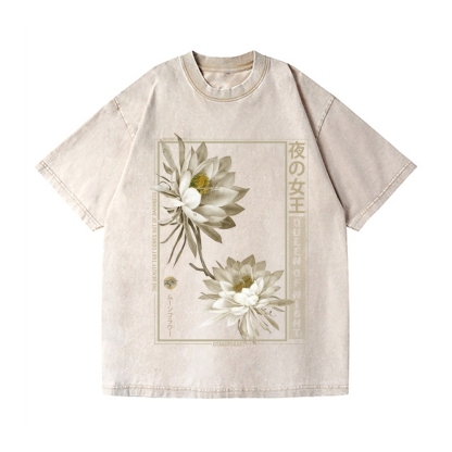 Japanese Epiphyllum Vintage Wash Japanese Design T-Shirt