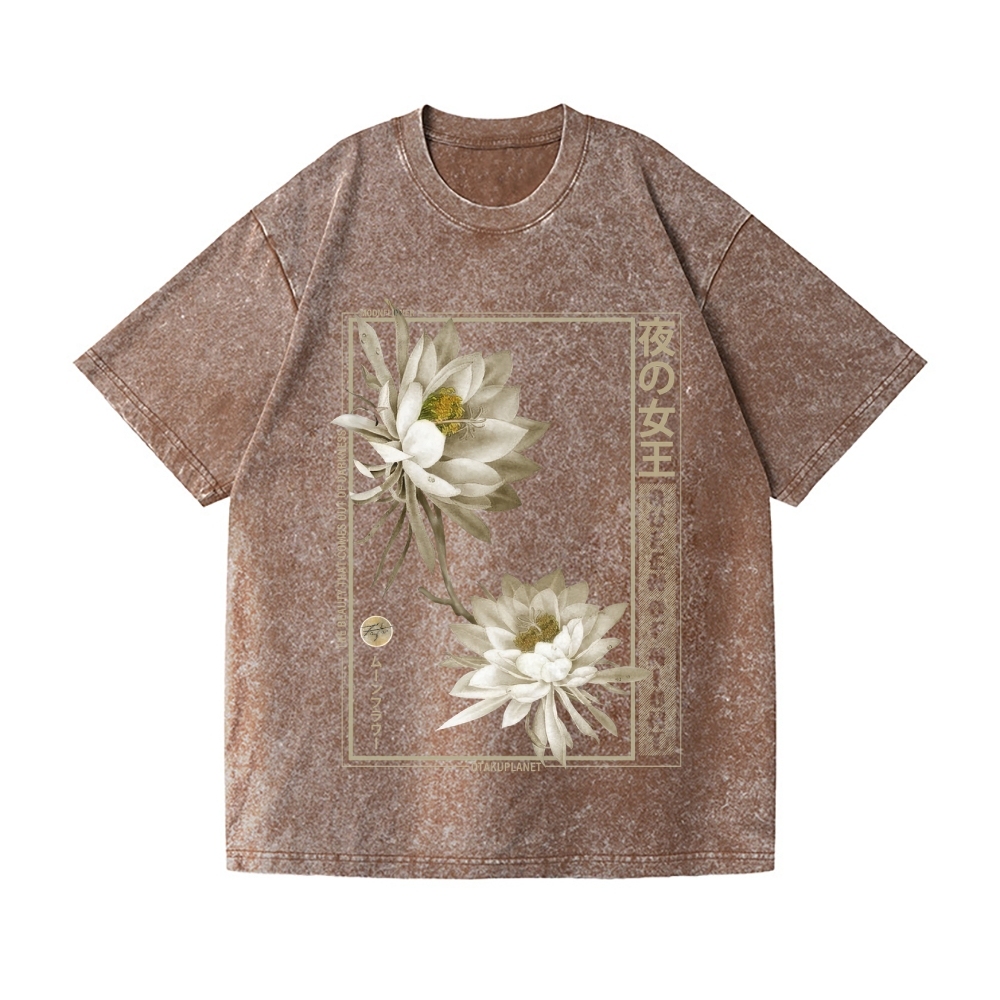 Japanese Epiphyllum Vintage Wash Japanese Design T-Shirt