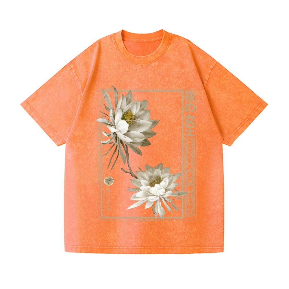 Japanese Epiphyllum Vintage Wash Japanese Design T-Shirt