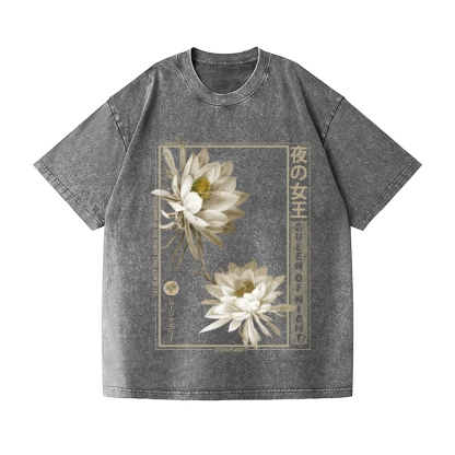 Japanese Epiphyllum Vintage Wash Japanese Design T-Shirt