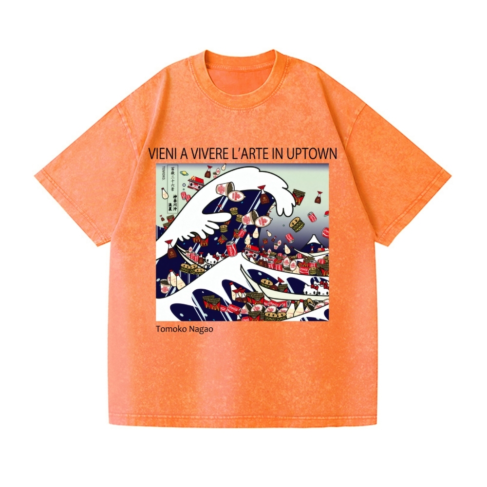 Tomoko Nagao Great Wave Vintage Wash Japanese Design T-Shirt