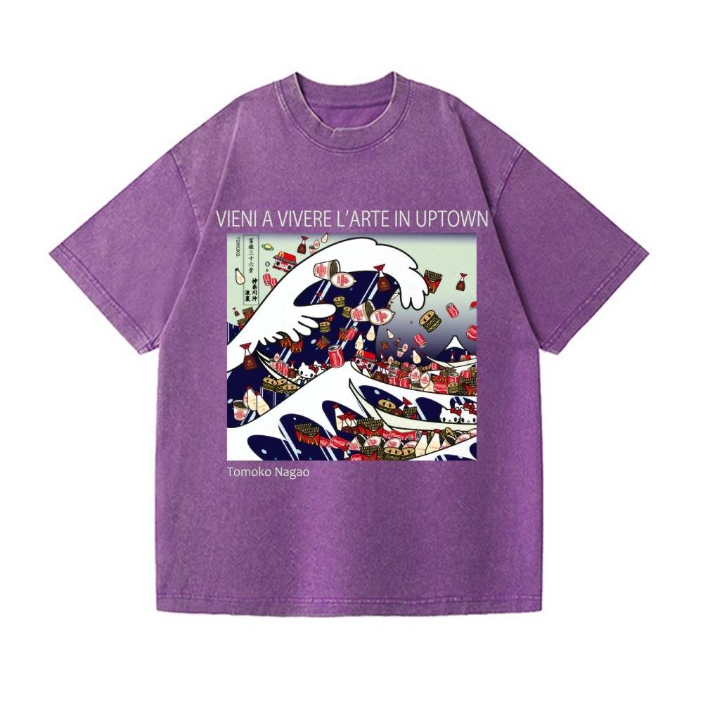 Tomoko Nagao Great Wave Vintage Wash Japanese Design T-Shirt