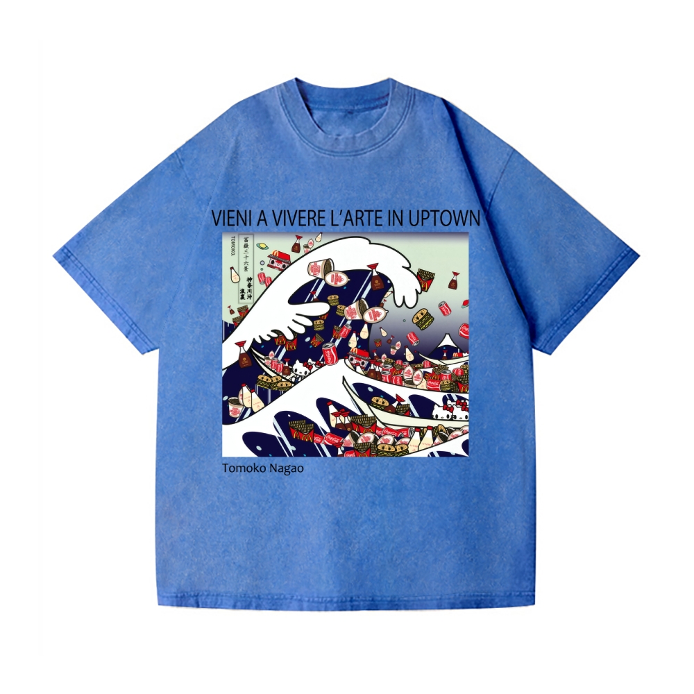 Tomoko Nagao Great Wave Vintage Wash Japanese Design T-Shirt