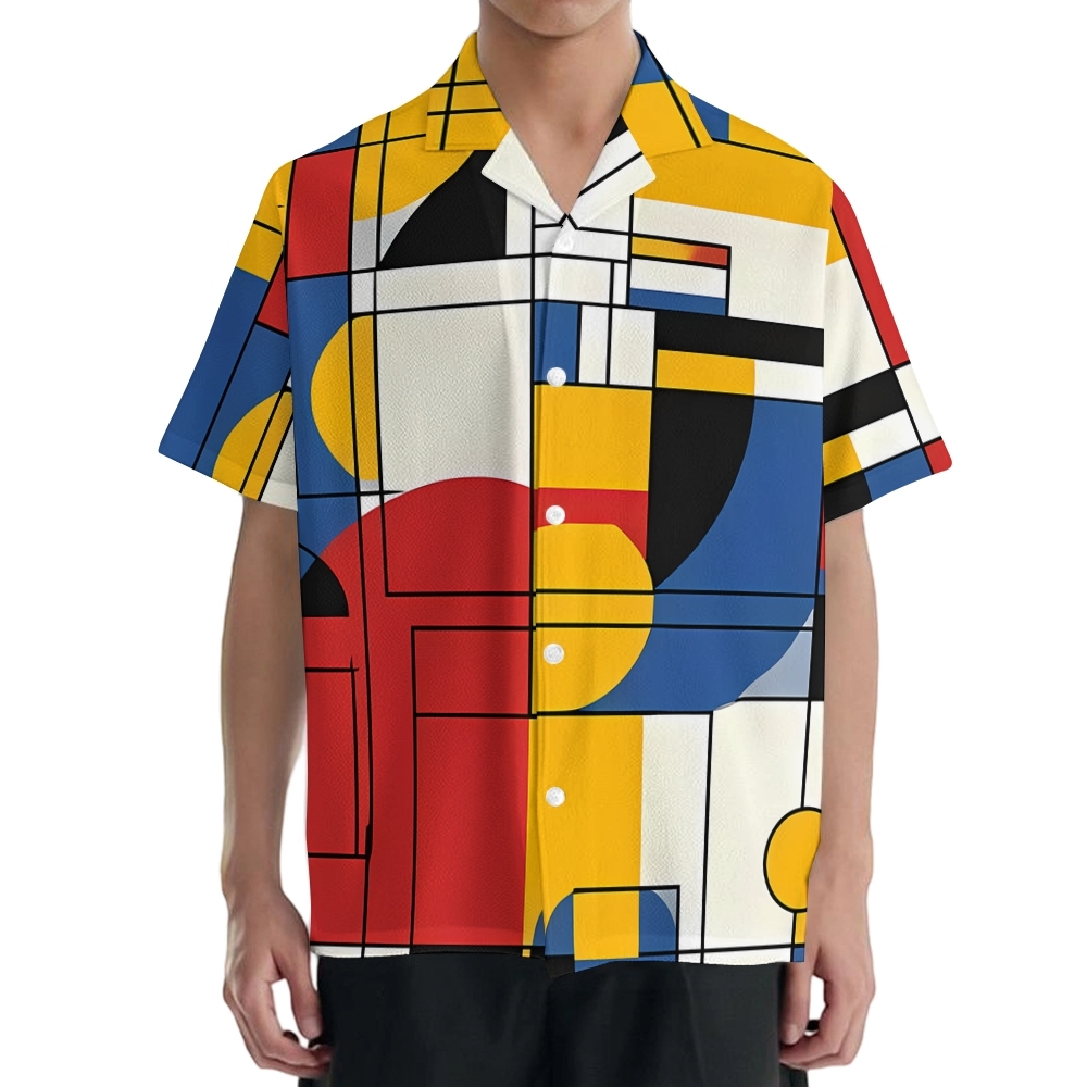 Piet Mondrian Japanese Style Camp Shirt