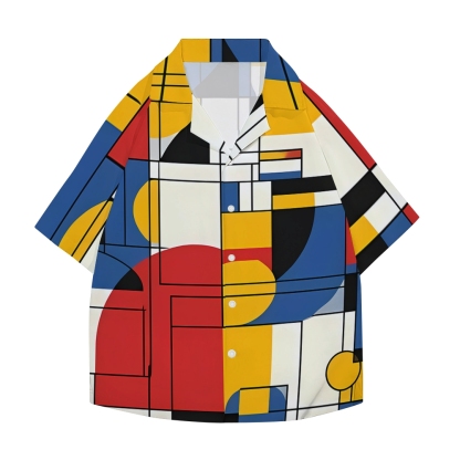 Piet Mondrian Japanese Style Camp Shirt