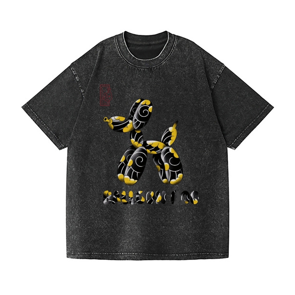 Balloon Dog Vintage Wash Japanese Design T-Shirt