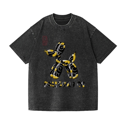 Balloon Dog Vintage Wash Japanese Design T-Shirt