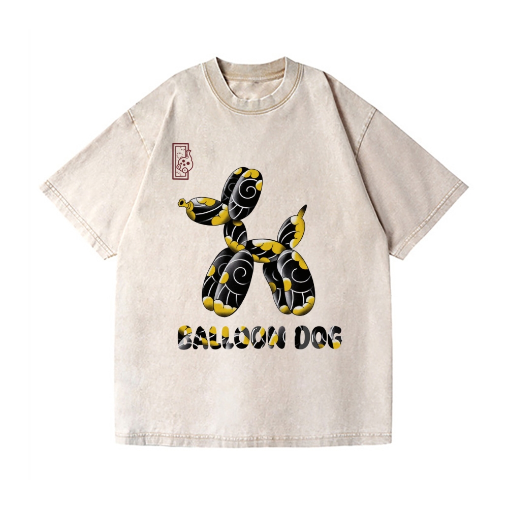 Balloon Dog Vintage Wash Japanese Design T-Shirt
