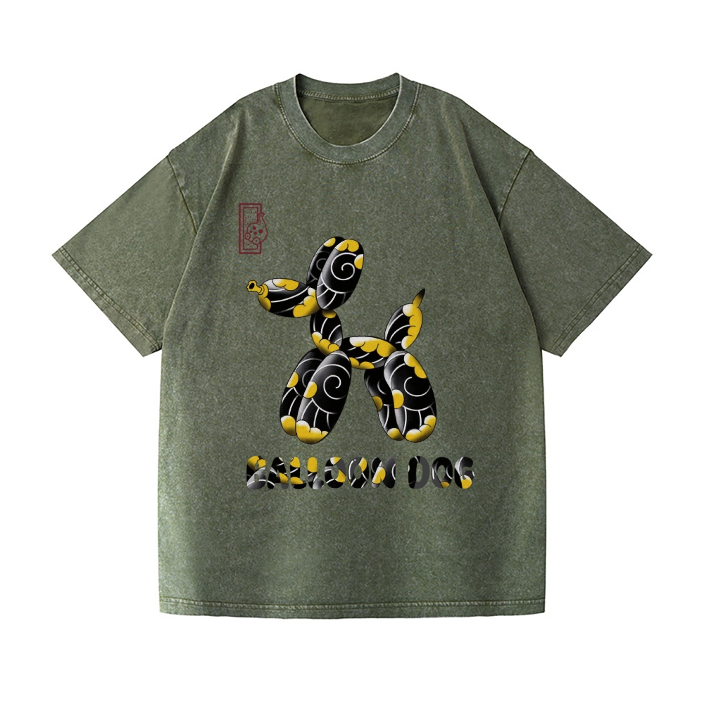 Balloon Dog Vintage Wash Japanese Design T-Shirt