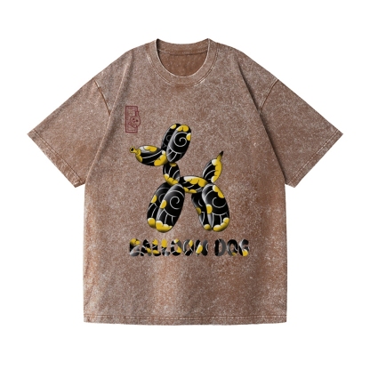Balloon Dog Vintage Wash Japanese Design T-Shirt