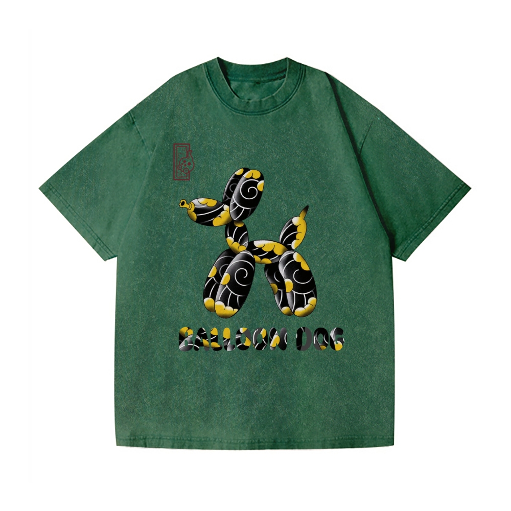 Balloon Dog Vintage Wash Japanese Design T-Shirt