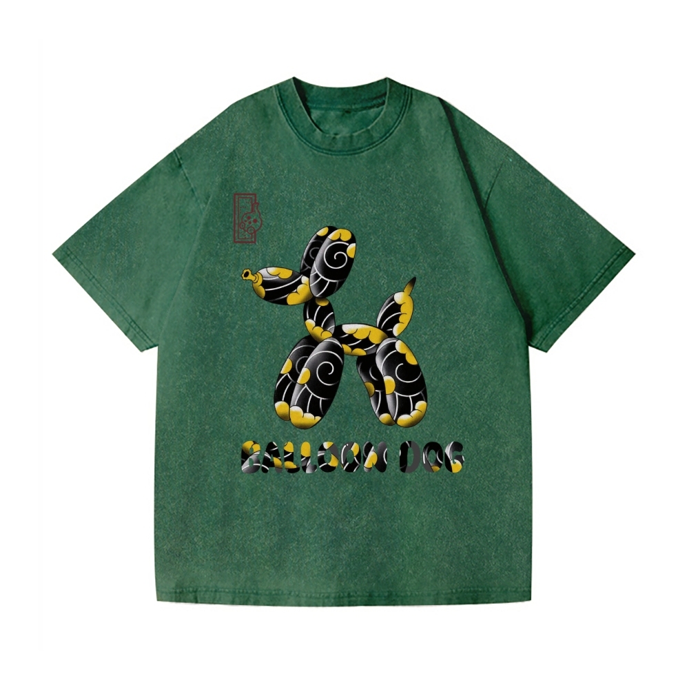 Balloon Dog Vintage Wash Japanese Design T-Shirt