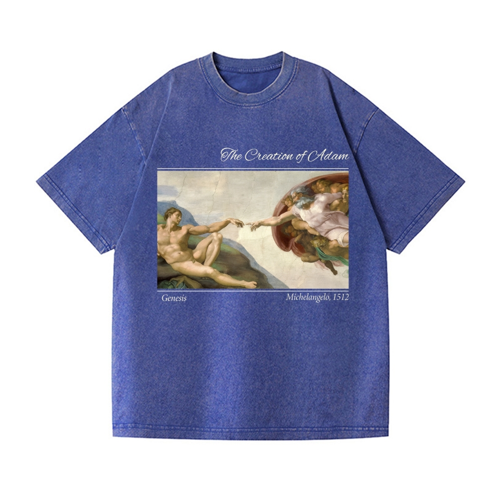 Creation of Adam Michelangelo Vintage Wash Japanese Design T-Shirt