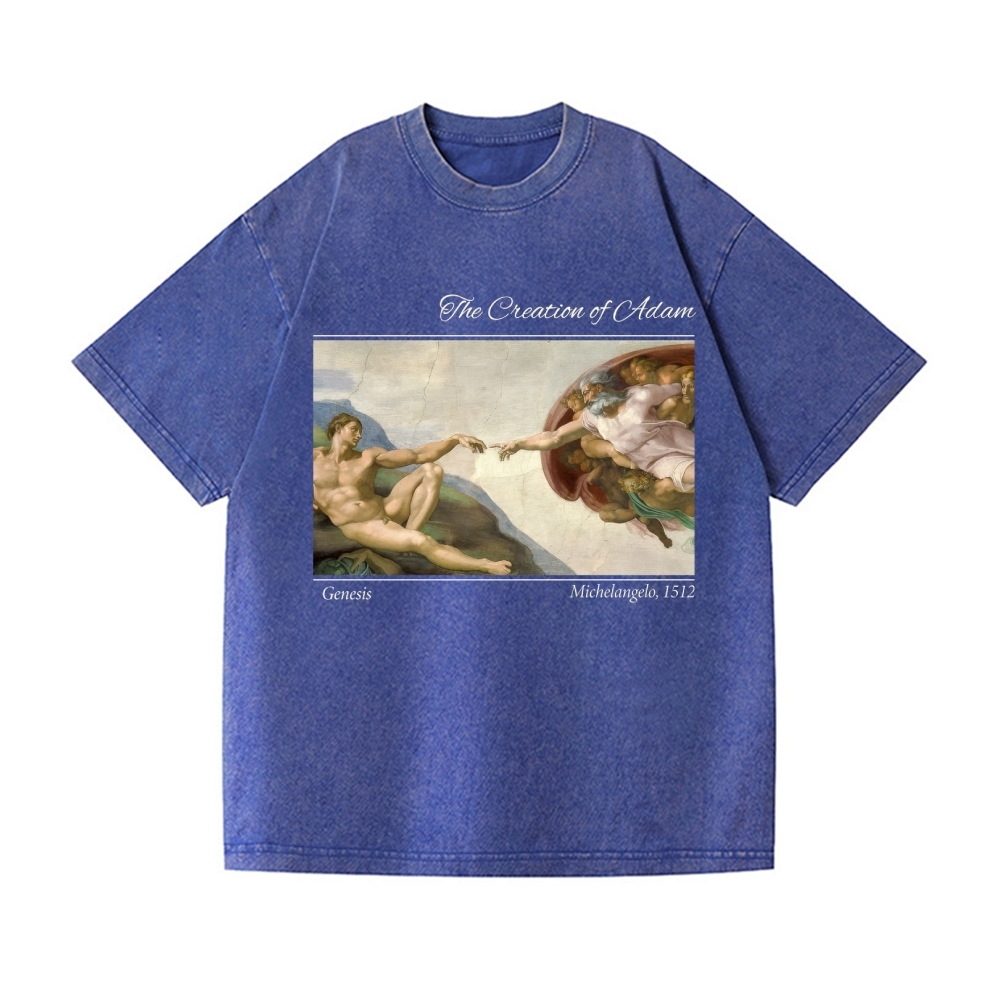 Creation of Adam Michelangelo Vintage Wash Japanese Design T-Shirt
