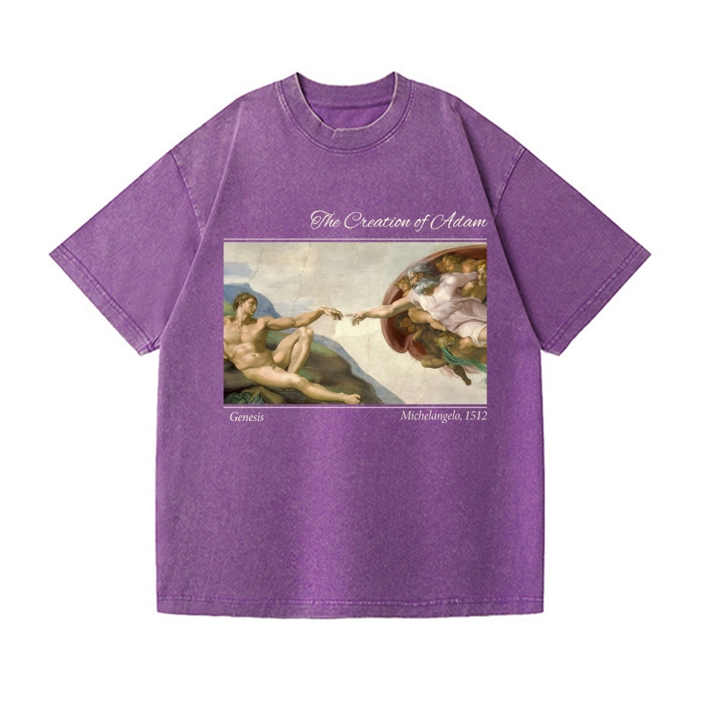 Creation of Adam Michelangelo Vintage Wash Japanese Design T-Shirt
