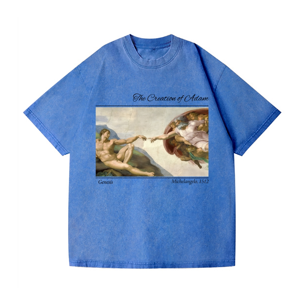 Creation of Adam Michelangelo Vintage Wash Japanese Design T-Shirt
