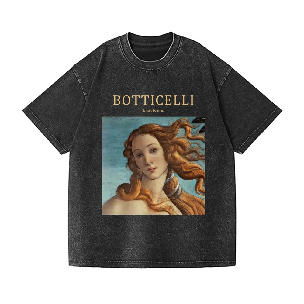 Botticelli The Birth of Venus Vintage Wash Japanese Design T-Shirt