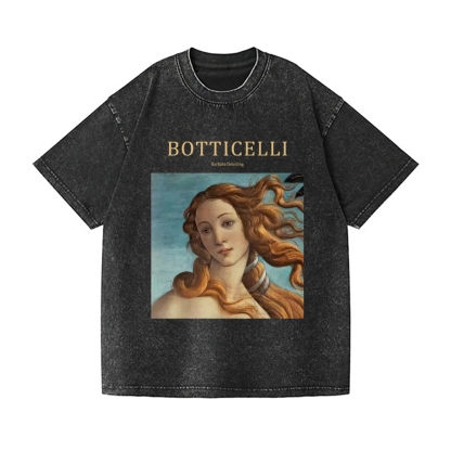 Botticelli The Birth of Venus Vintage Wash Japanese Design T-Shirt