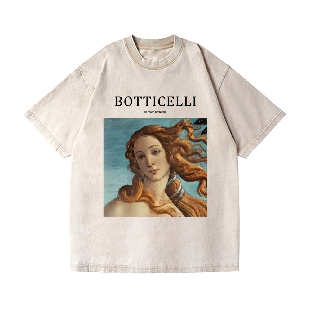 Botticelli The Birth of Venus Vintage Wash Japanese Design T-Shirt