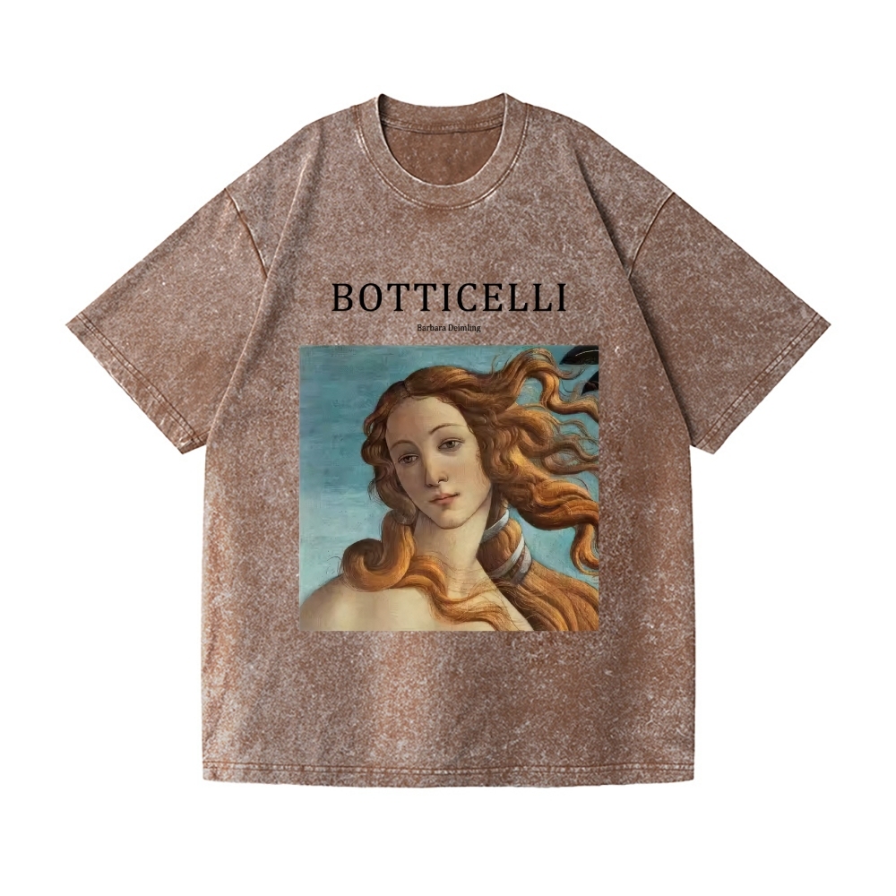 Botticelli The Birth of Venus Vintage Wash Japanese Design T-Shirt