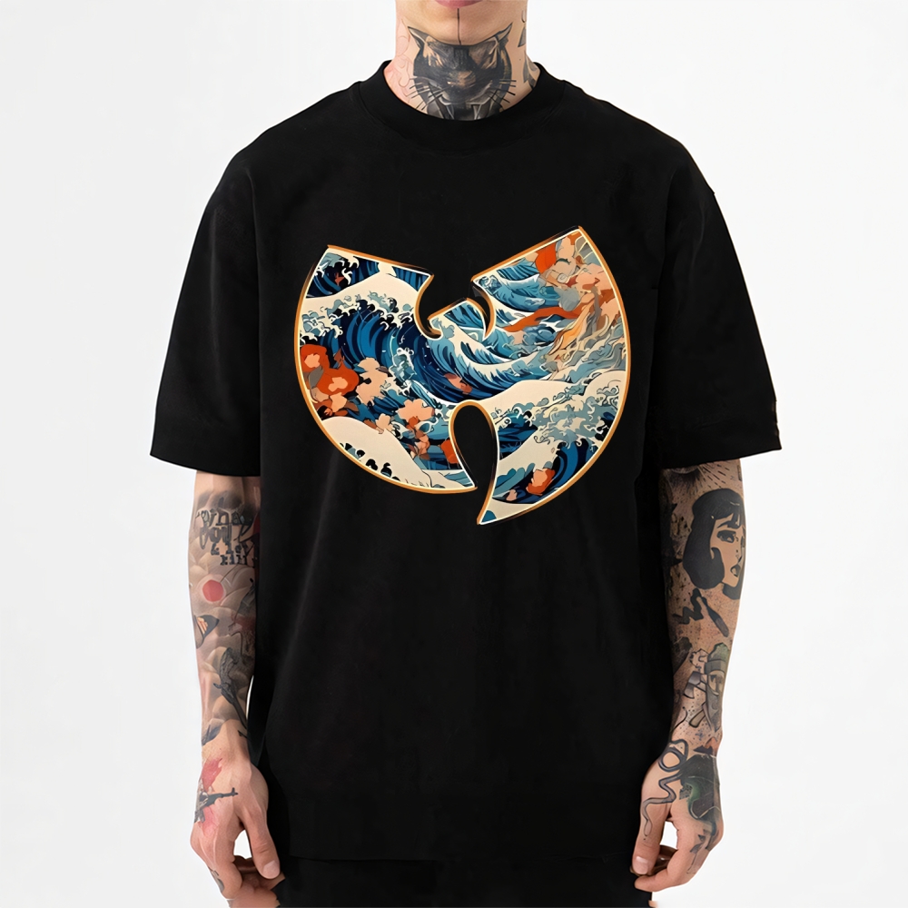 Wu Tang Clan The Great Wave off Kanagawa Japanese Style Classic Tee