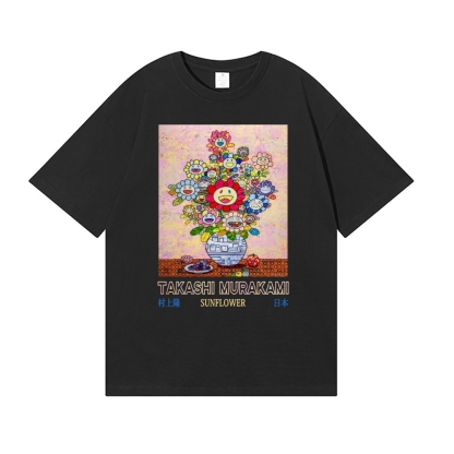 TM Sunflower Qinghua Vase Japanese Style Classic Tee