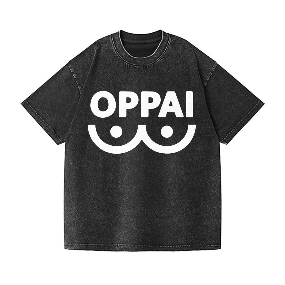OPPAI Vintage Wash Japanese Design T-Shirt