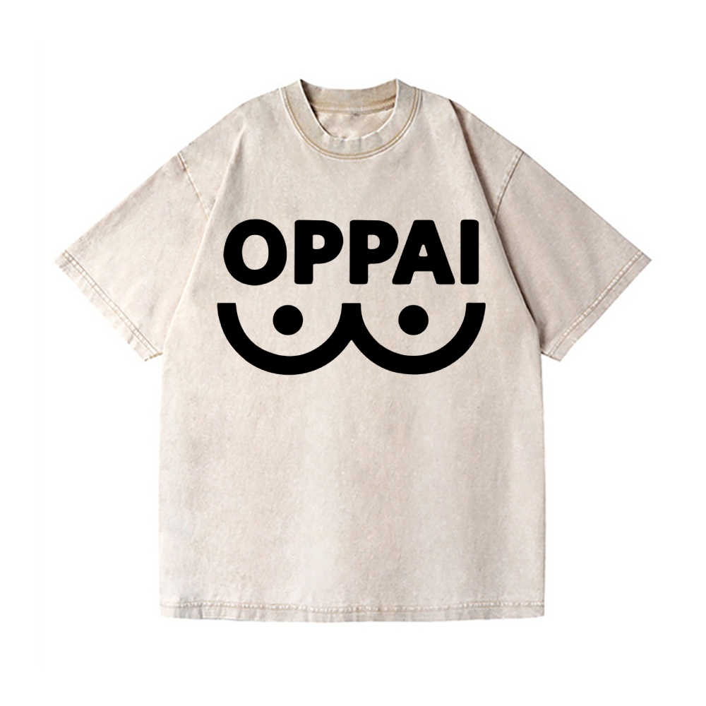 OPPAI Vintage Wash Japanese Design T-Shirt