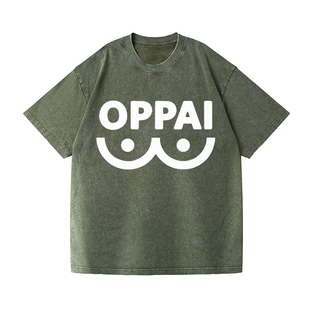 OPPAI Vintage Wash Japanese Design T-Shirt