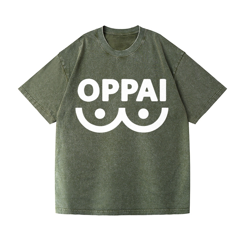 OPPAI Vintage Wash Japanese Design T-Shirt