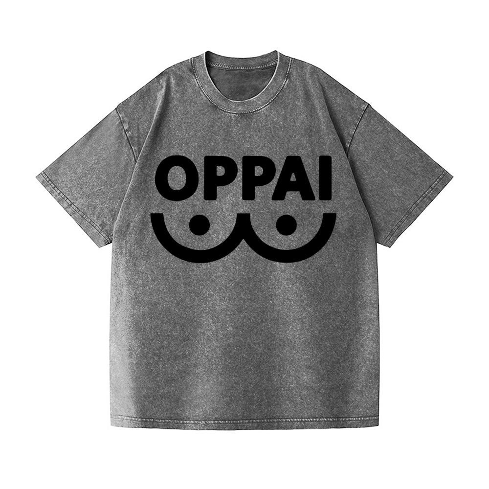 OPPAI Vintage Wash Japanese Design T-Shirt