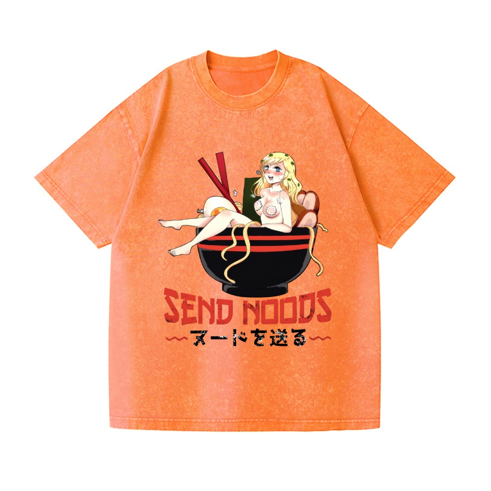 Send Noods Ramen Hentai Vintage Wash Japanese Design T-Shirt
