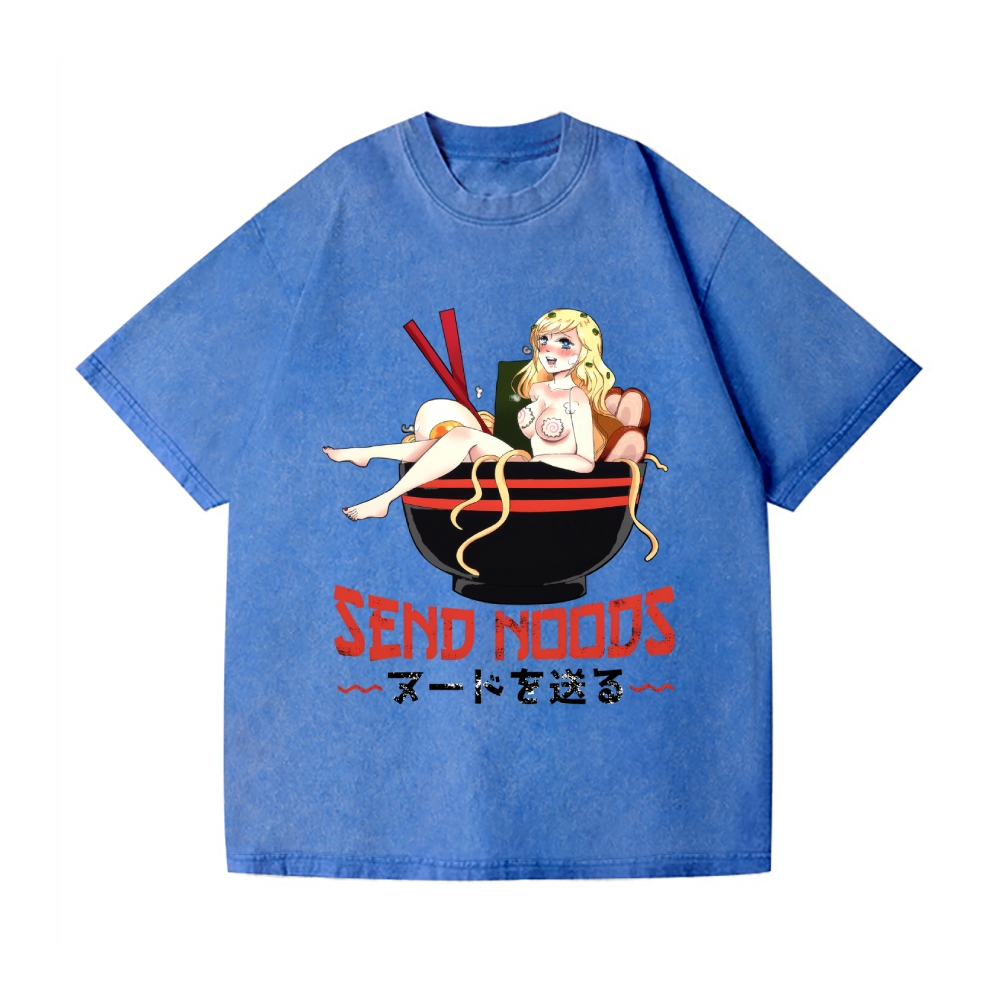Send Noods Ramen Hentai Vintage Wash Japanese Design T-Shirt