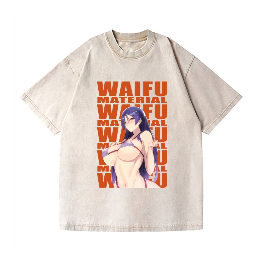 Underboob Waifu Vintage Wash Japanese Design T-Shirt