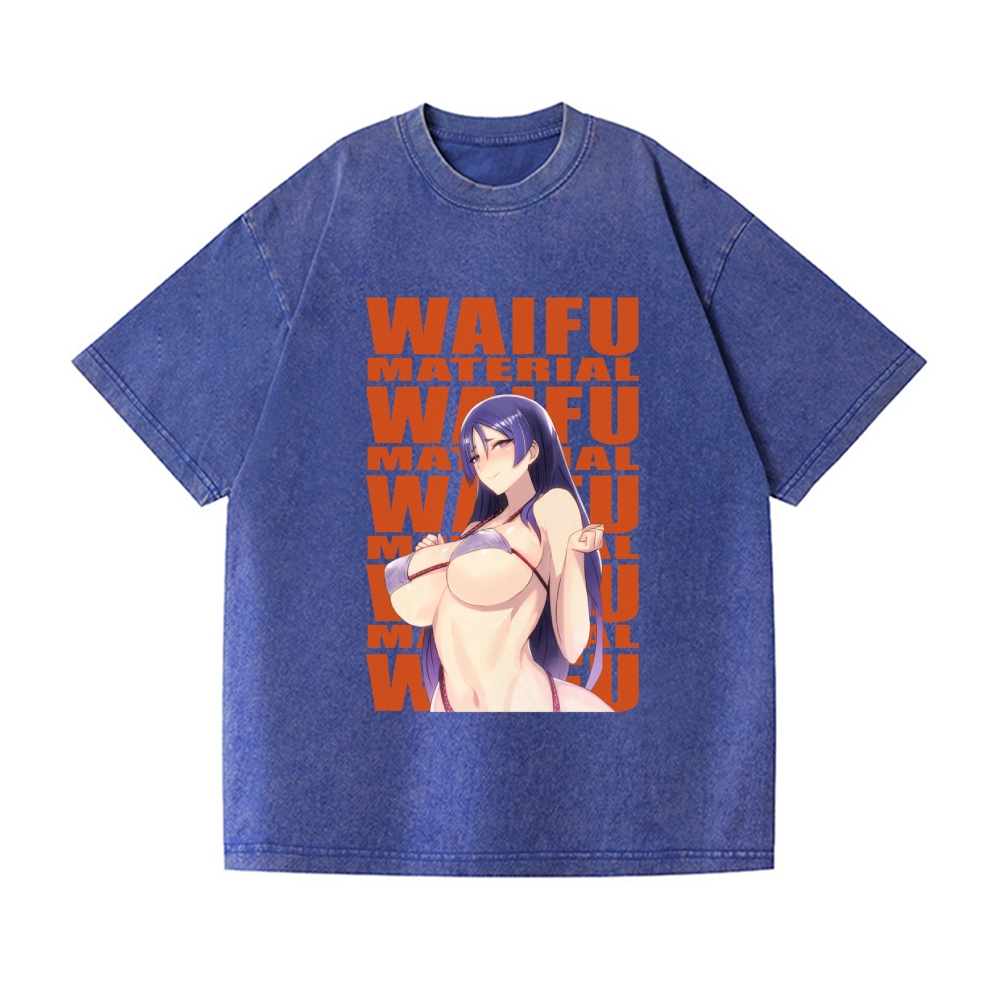 Underboob Waifu Vintage Wash Japanese Design T-Shirt