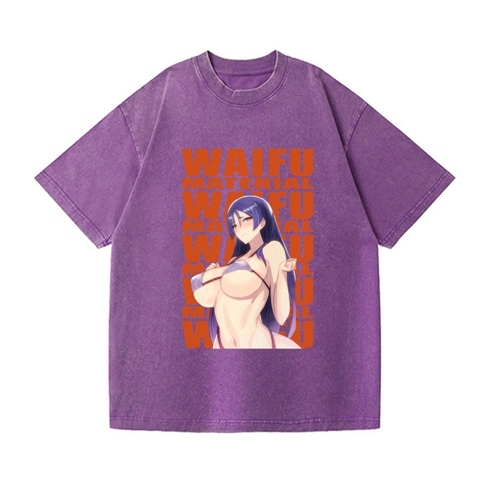 Underboob Waifu Vintage Wash Japanese Design T-Shirt