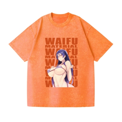 Underboob Waifu Vintage Wash Japanese Design T-Shirt