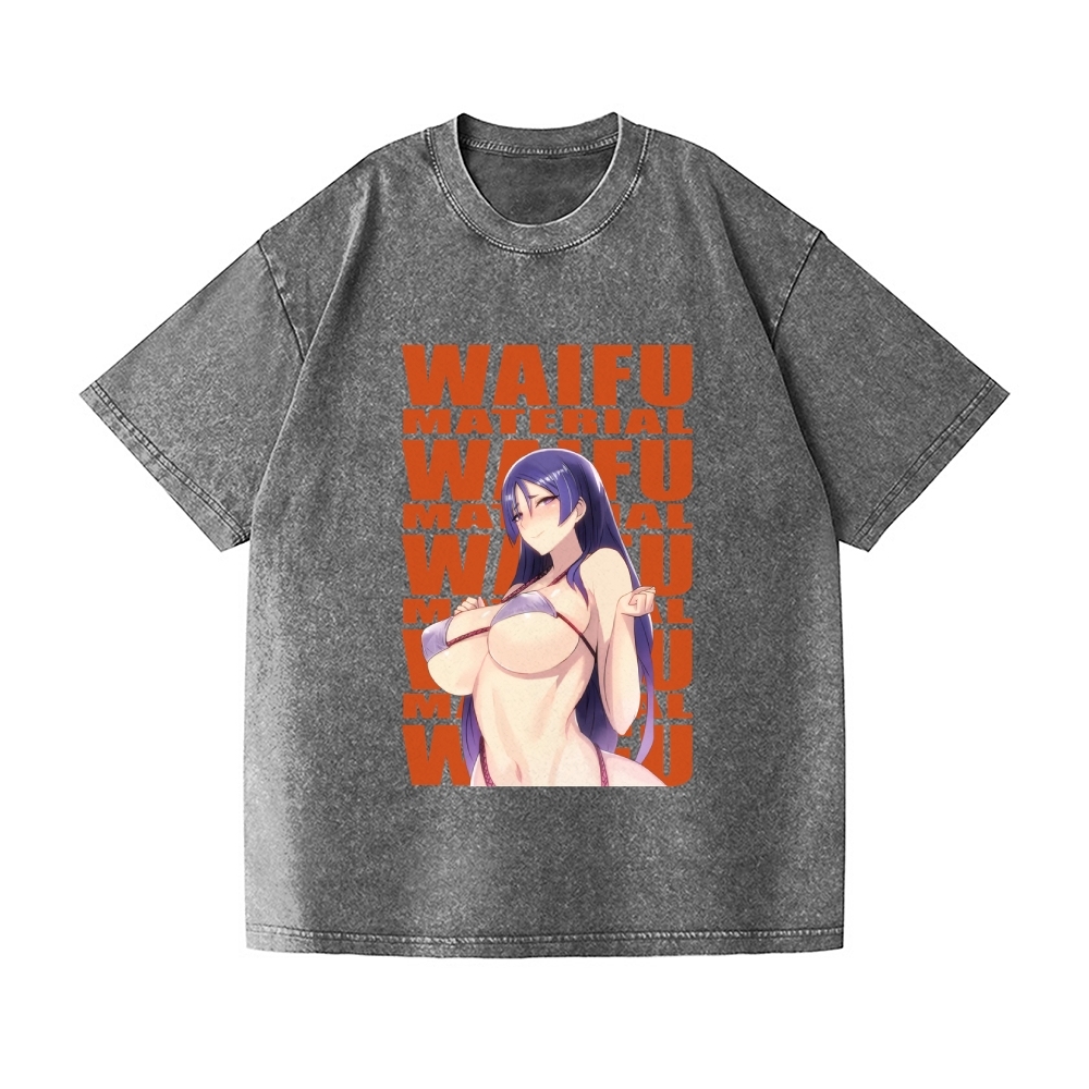 Underboob Waifu Vintage Wash Japanese Design T-Shirt