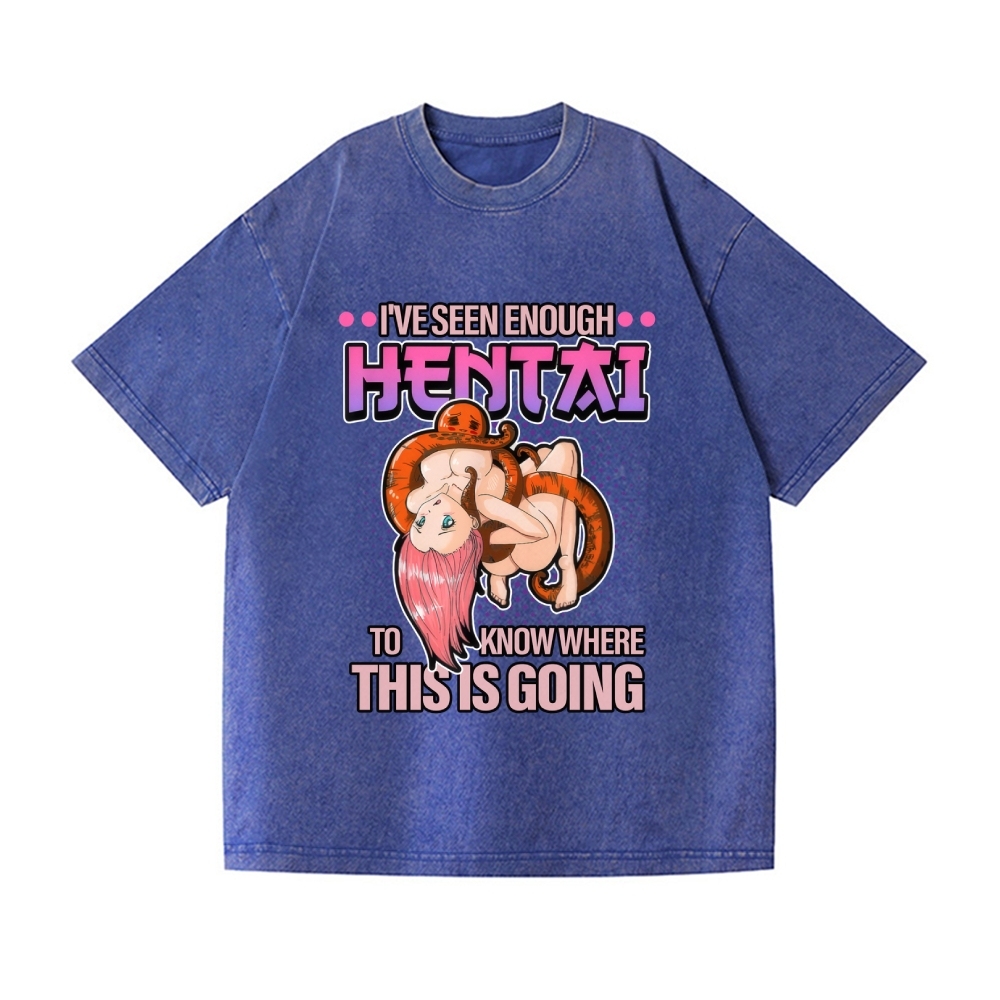Funny Hentai Vintage Wash Japanese Design T-Shirt