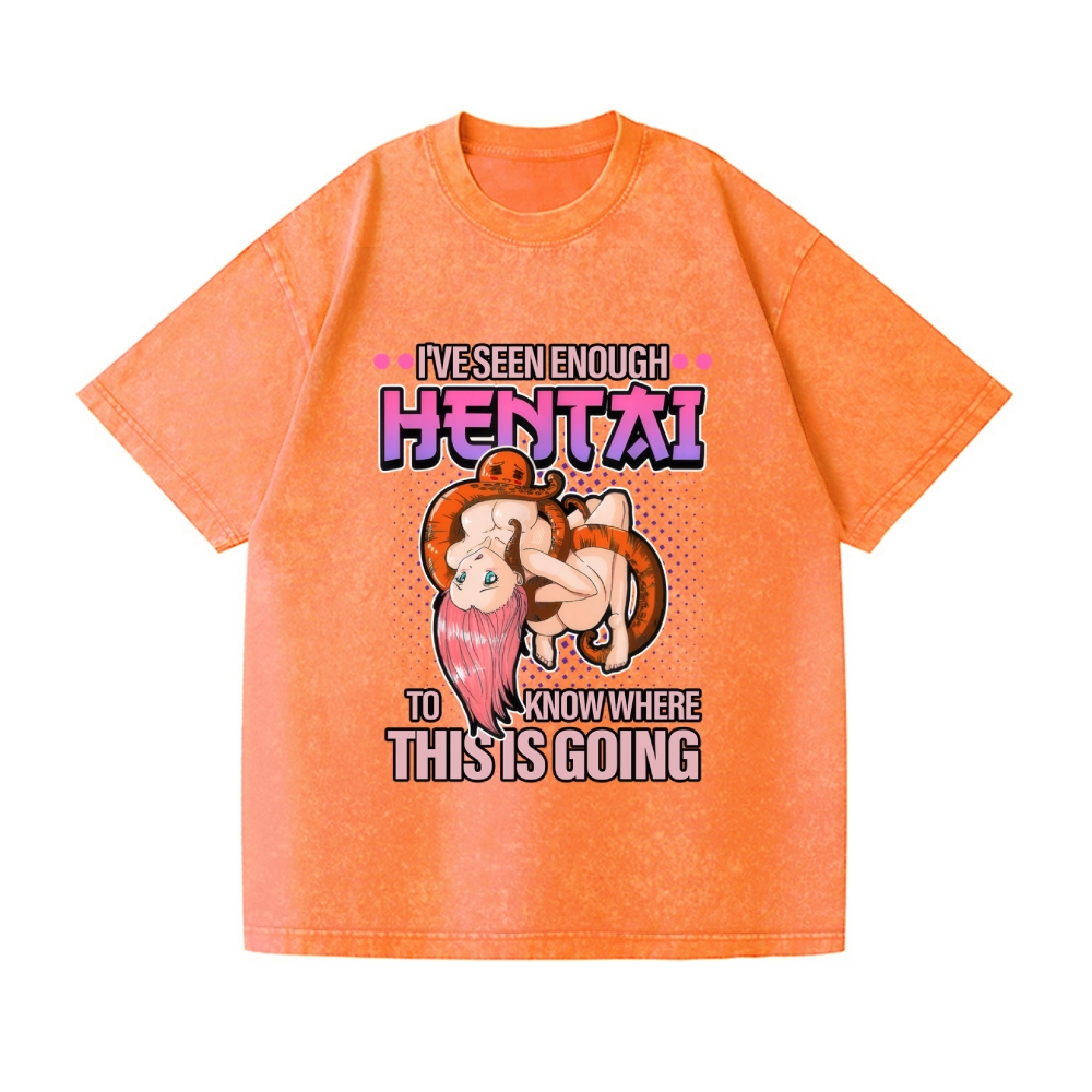 Funny Hentai Vintage Wash Japanese Design T-Shirt