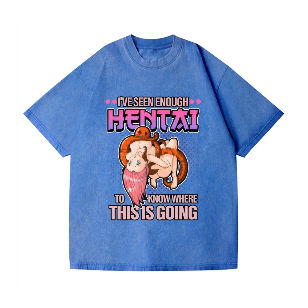 Funny Hentai Vintage Wash Japanese Design T-Shirt
