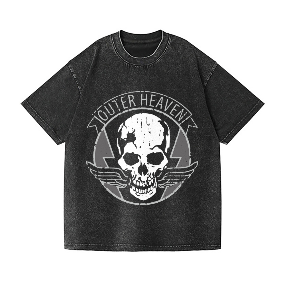 Outer Heaven Metal Gear Vintage Wash Japanese Design T-Shirt