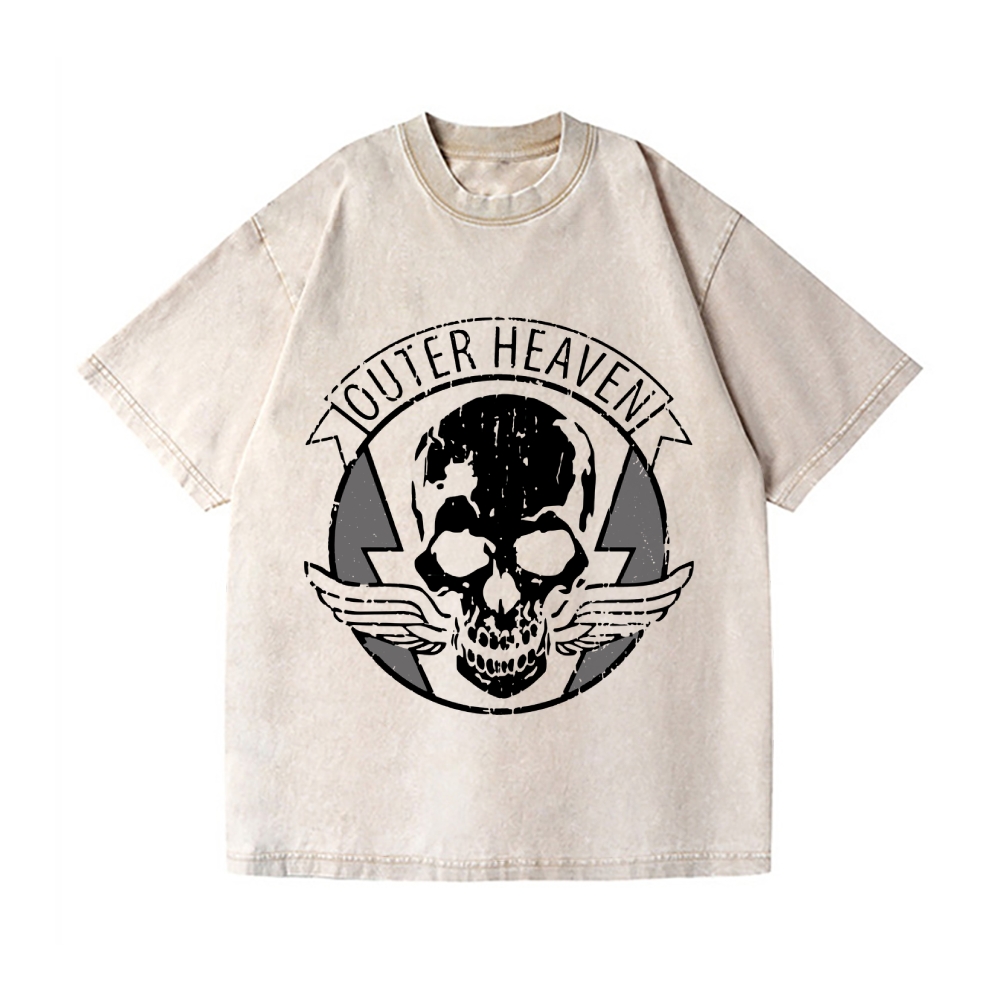 Outer Heaven Metal Gear Vintage Wash Japanese Design T-Shirt