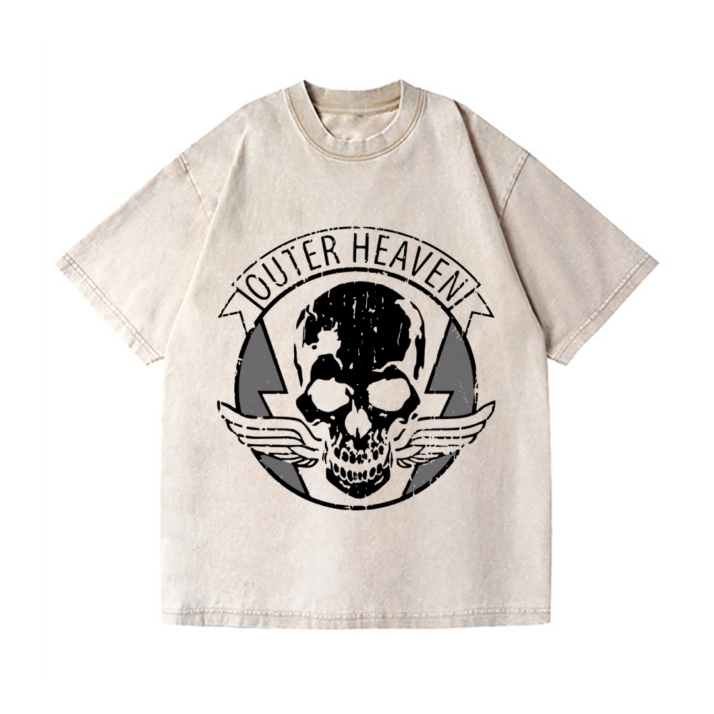 Outer Heaven Metal Gear Vintage Wash Japanese Design T-Shirt