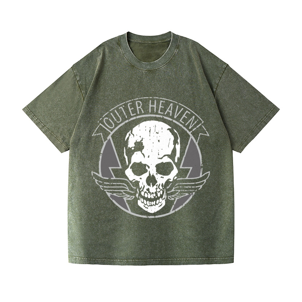 Outer Heaven Metal Gear Vintage Wash Japanese Design T-Shirt