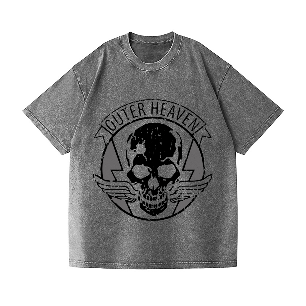 Outer Heaven Metal Gear Vintage Wash Japanese Design T-Shirt