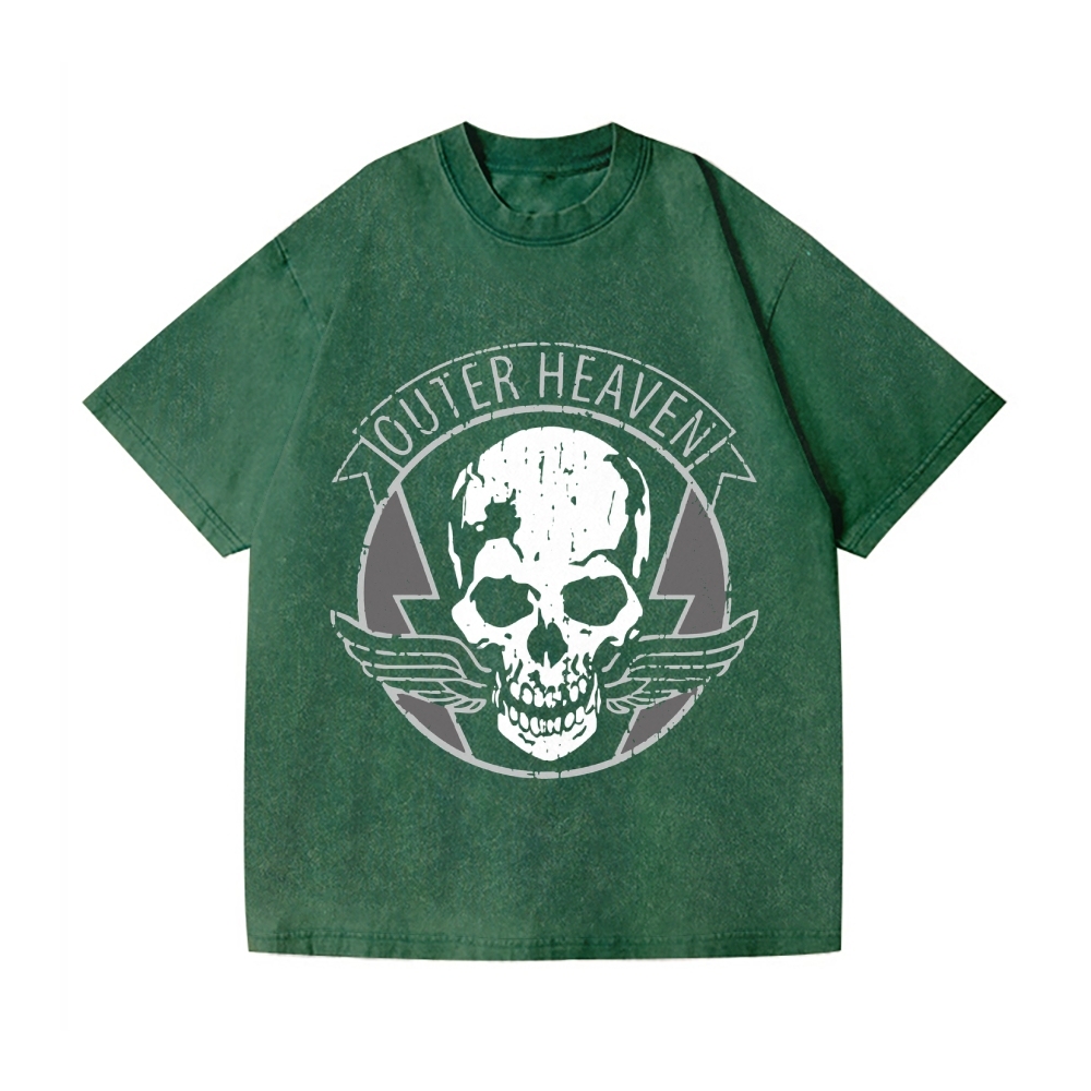 Outer Heaven Metal Gear Vintage Wash Japanese Design T-Shirt