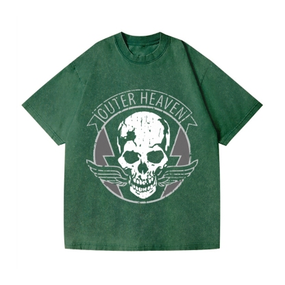 Outer Heaven Metal Gear Vintage Wash Japanese Design T-Shirt
