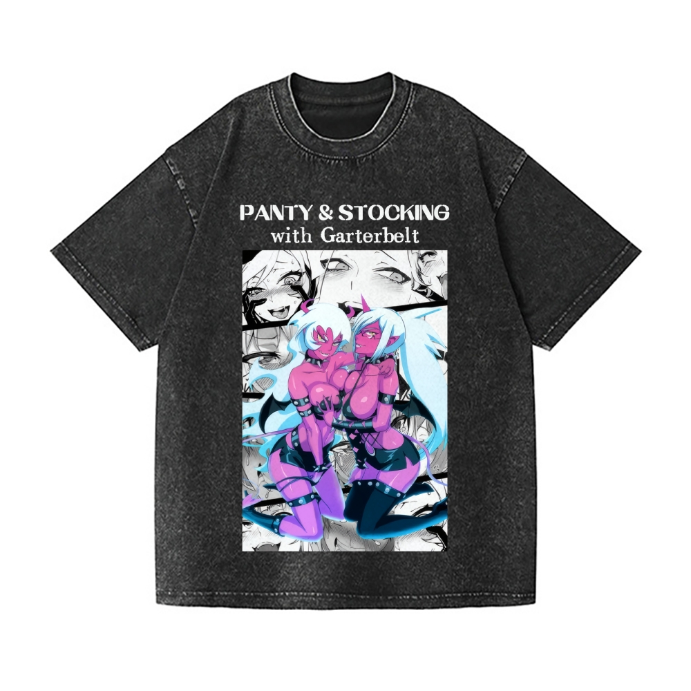 Ecchi Girl Vintage Wash Japanese Design T-Shirt